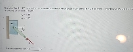 Knowing that = 4 0 . determine the smallest