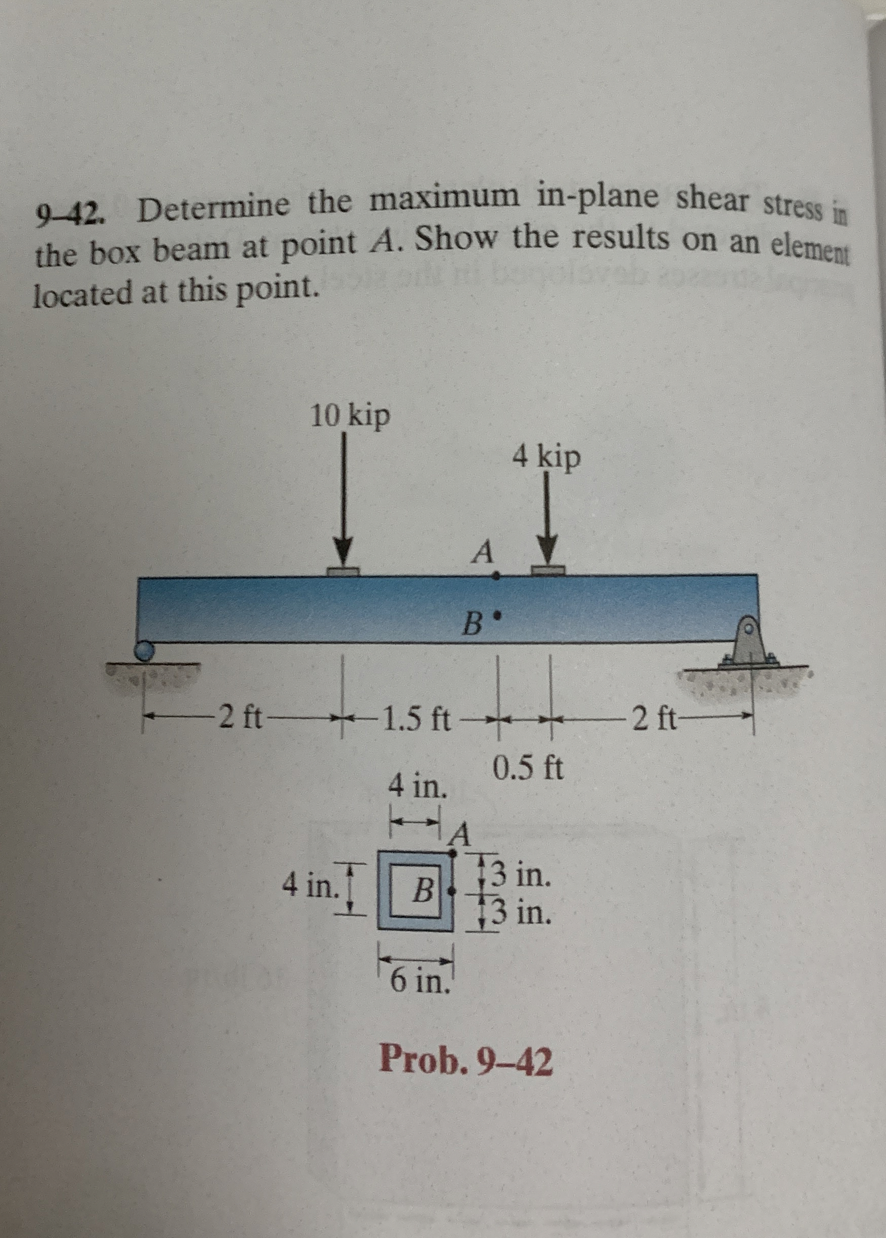 9 - 4 2 . Determine the maximum in - plane shear