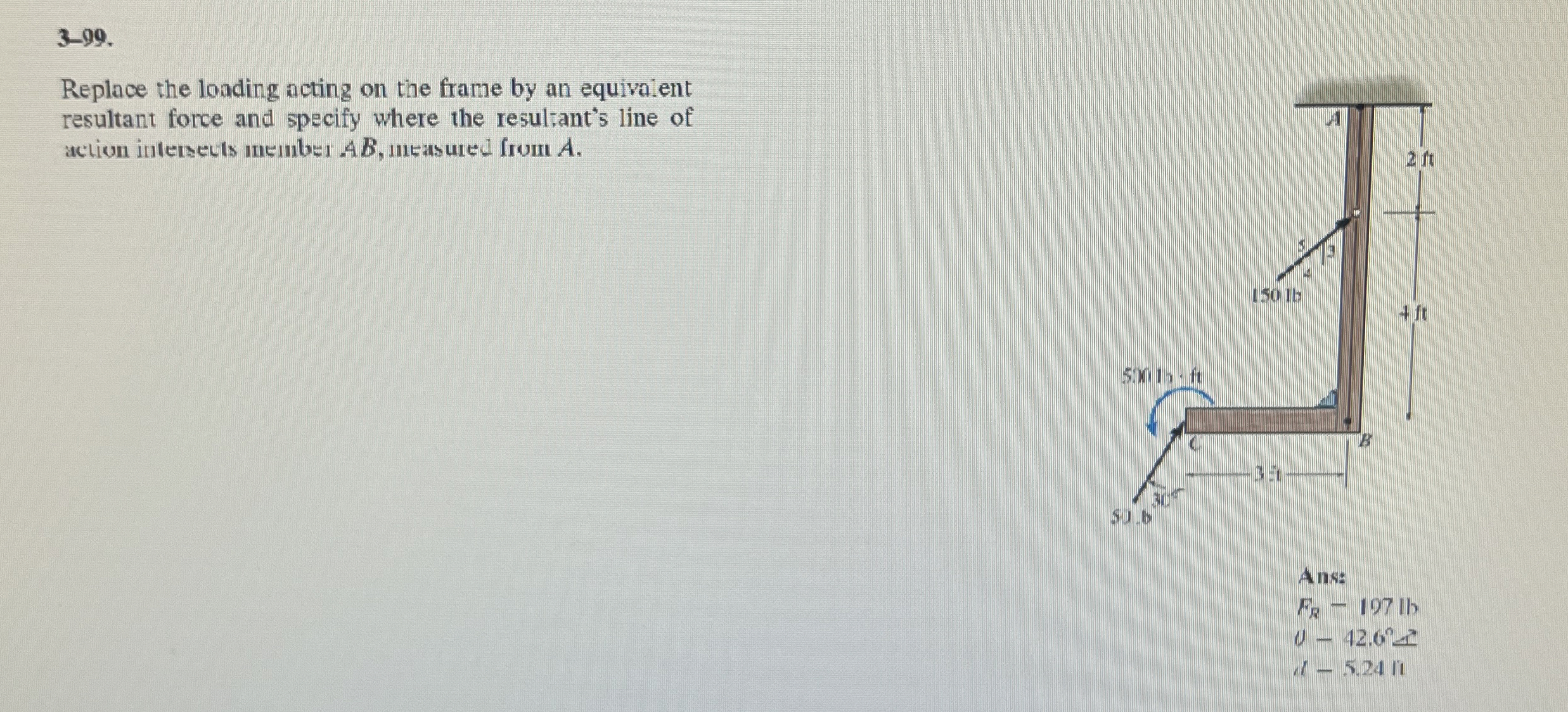 3 - 9 9 . Replace the loading acting on the frame