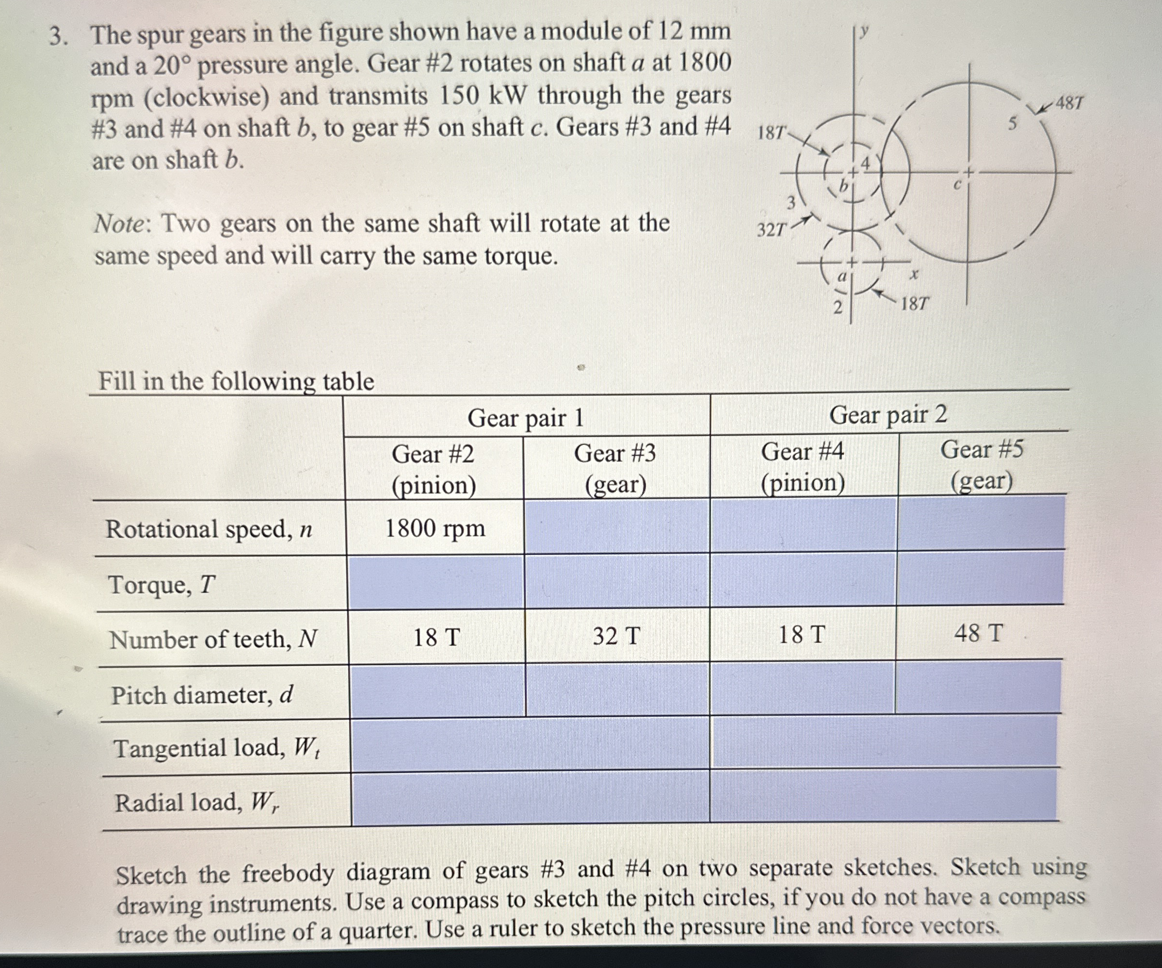 The spur gears in the figure shown have a module