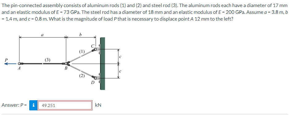 The pin - connected assembly consists of aluminum