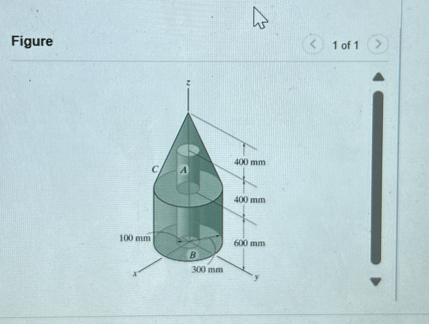 Part A Locate the center of mass ? b a r ( z ) of