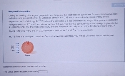 Required information During air cooling of