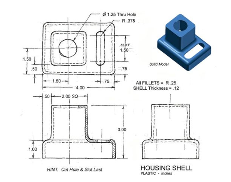 Assume that all holes shown pass through the