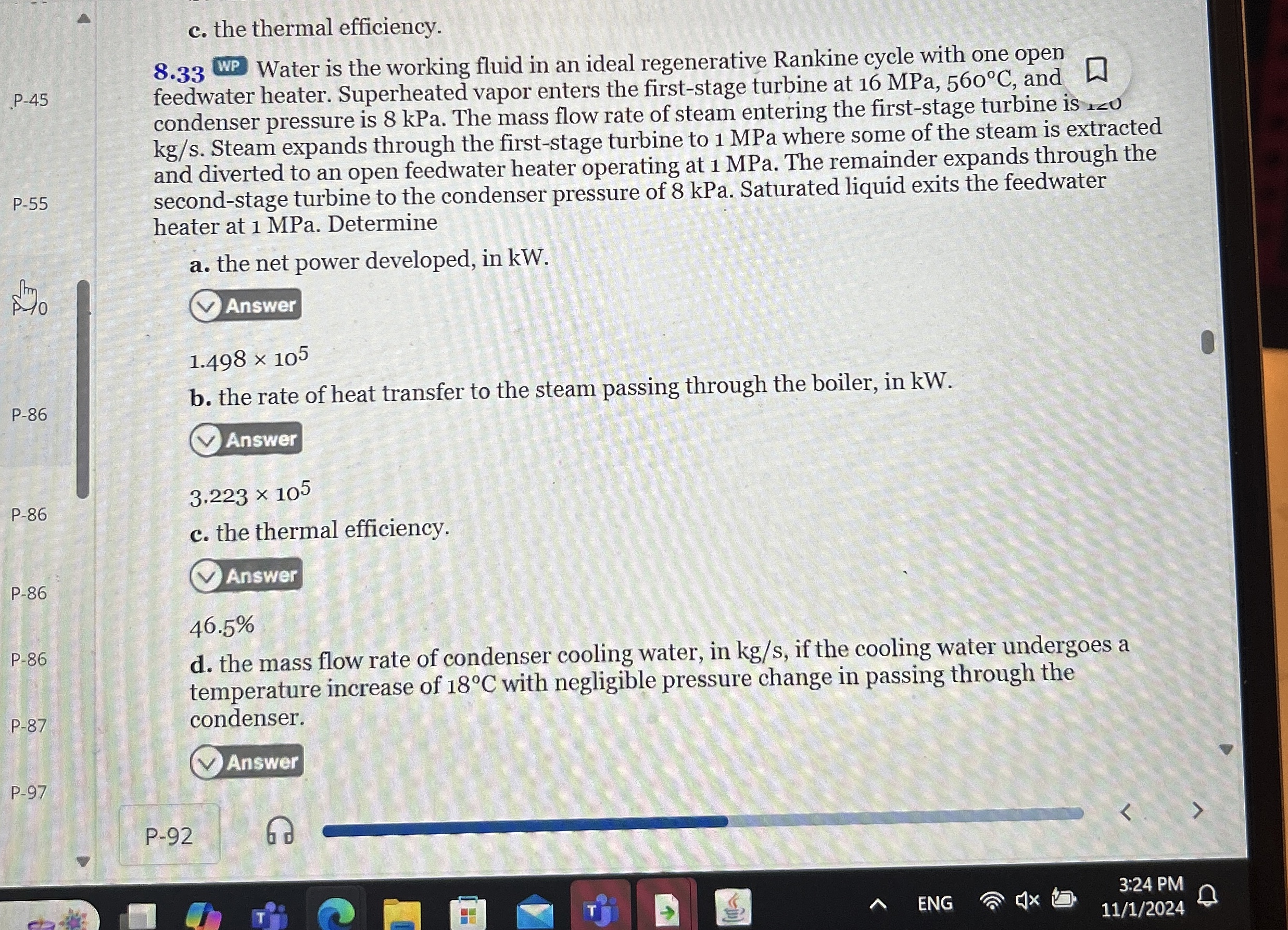 8 . 3 4 Reconsider the cycle of Problem 8 . 3 3 ,
