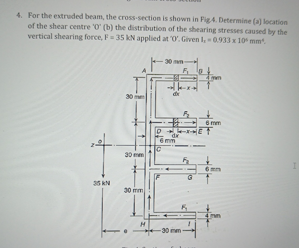 For the extruded beam, the cross - section is