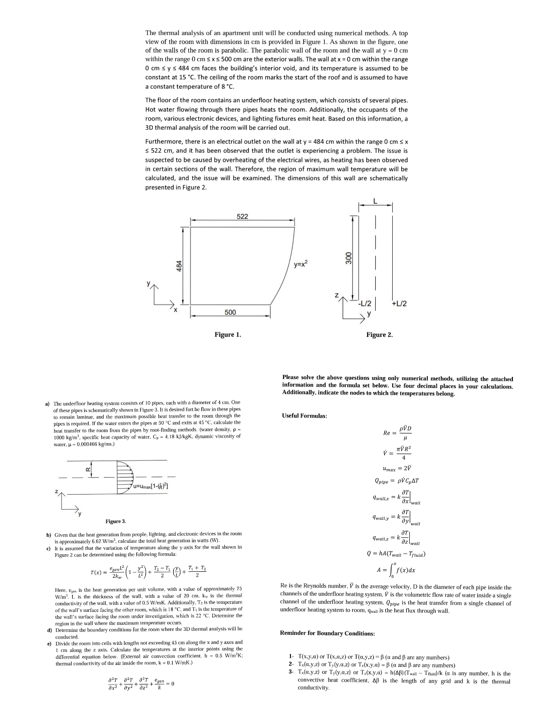 The thermal analysis of an apartment unit will be