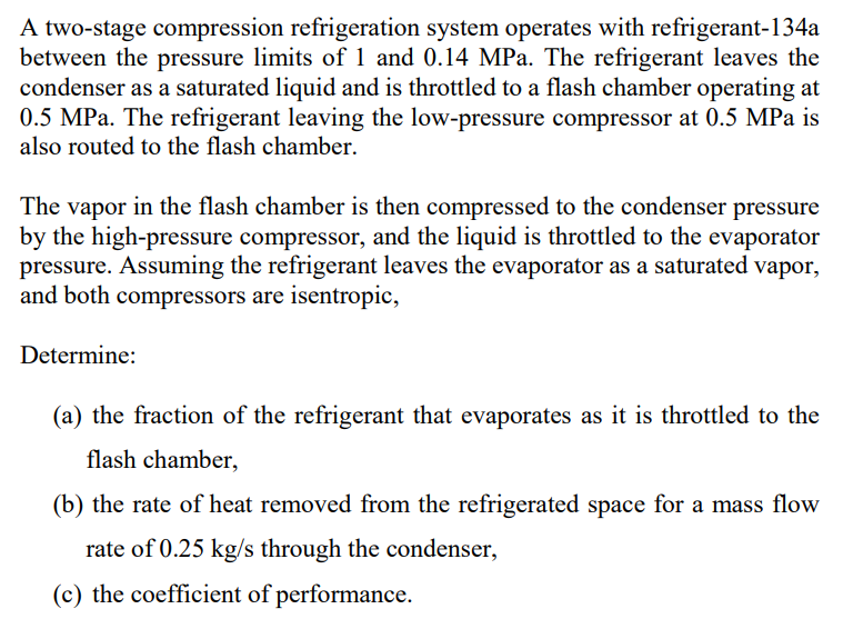 A two - stage compression refrigeration system