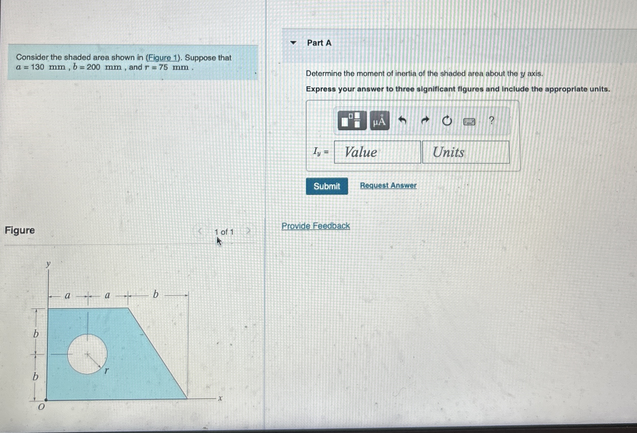 Consider the shaded area shown in ( Figure 1 ) .