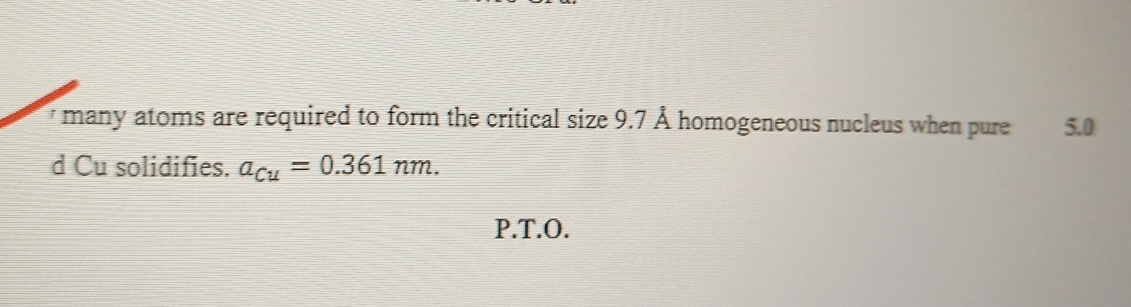 i many atoms are required to form the critical