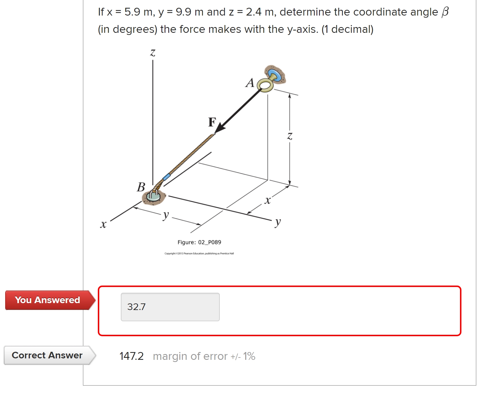 If x = 5 . 9 m , y = 9 . 9 m and z = 2 . 4 m ,