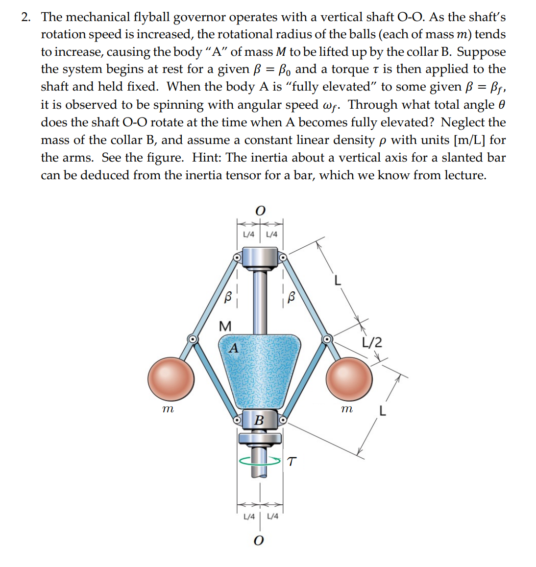 2 . The mechanical flyball governor operates with