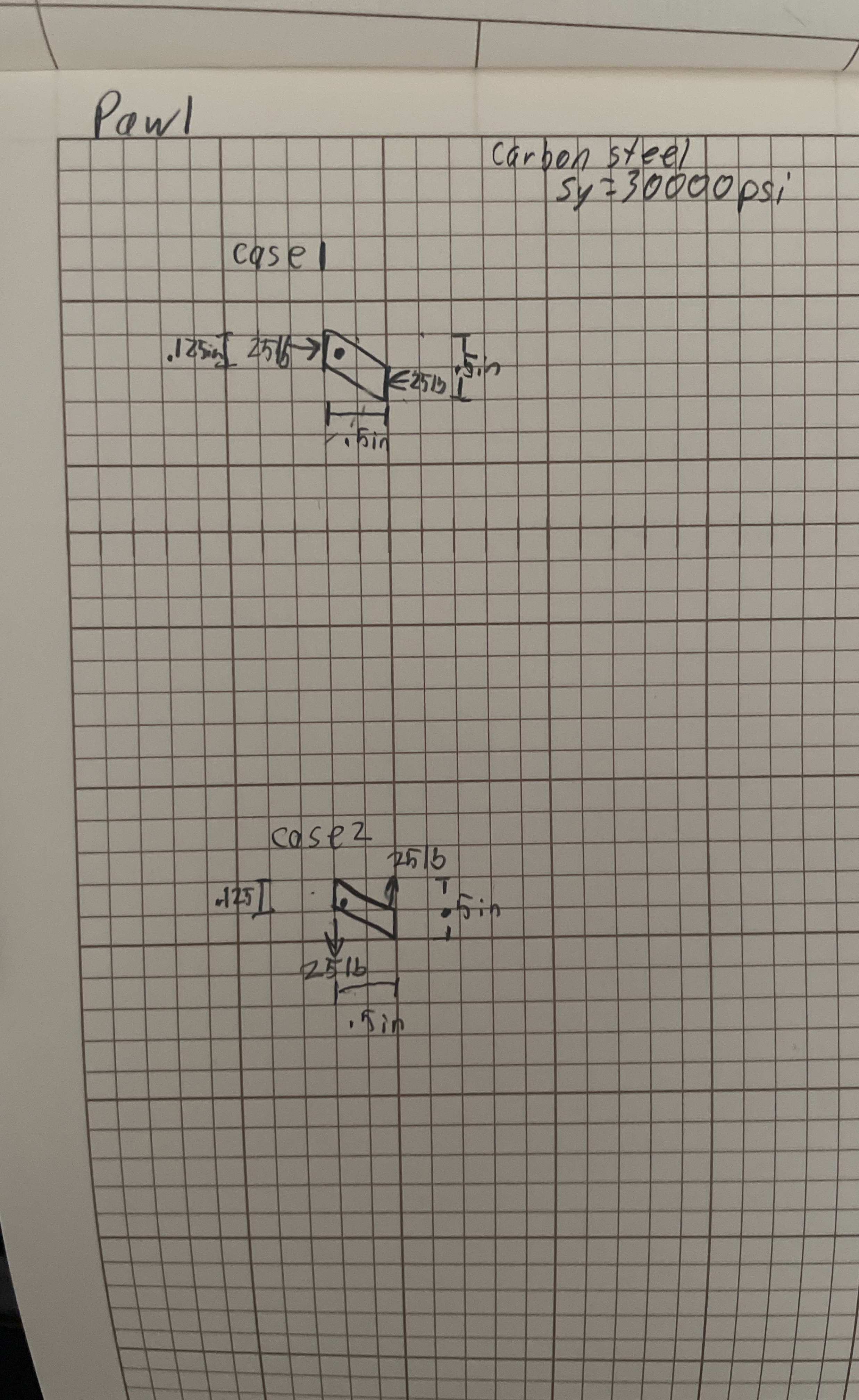 Pawl My teacher wants me to find the bending and