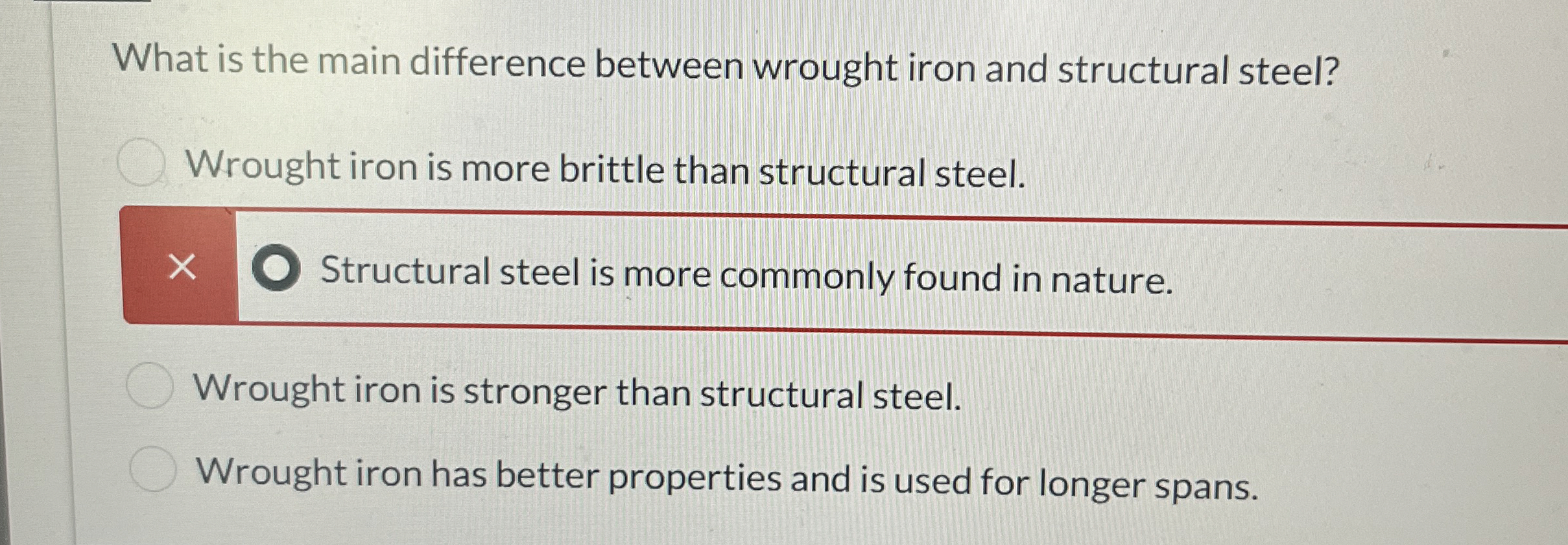 What is the main difference between wrought iron