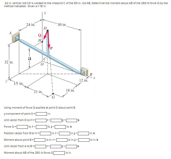 2 2 in . vertical rod \ ( C D \ ) is welded to