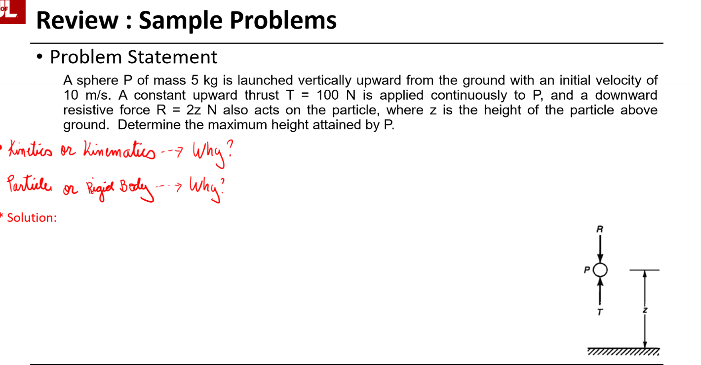 Problem Statement A sphere P of mass 5 kg is