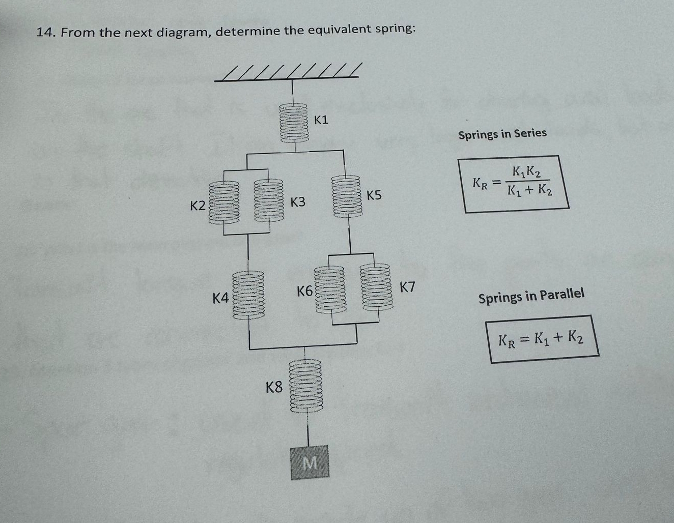 From the next diagram, determine the equivalent