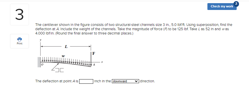 The cantilever shown in the figure consists of