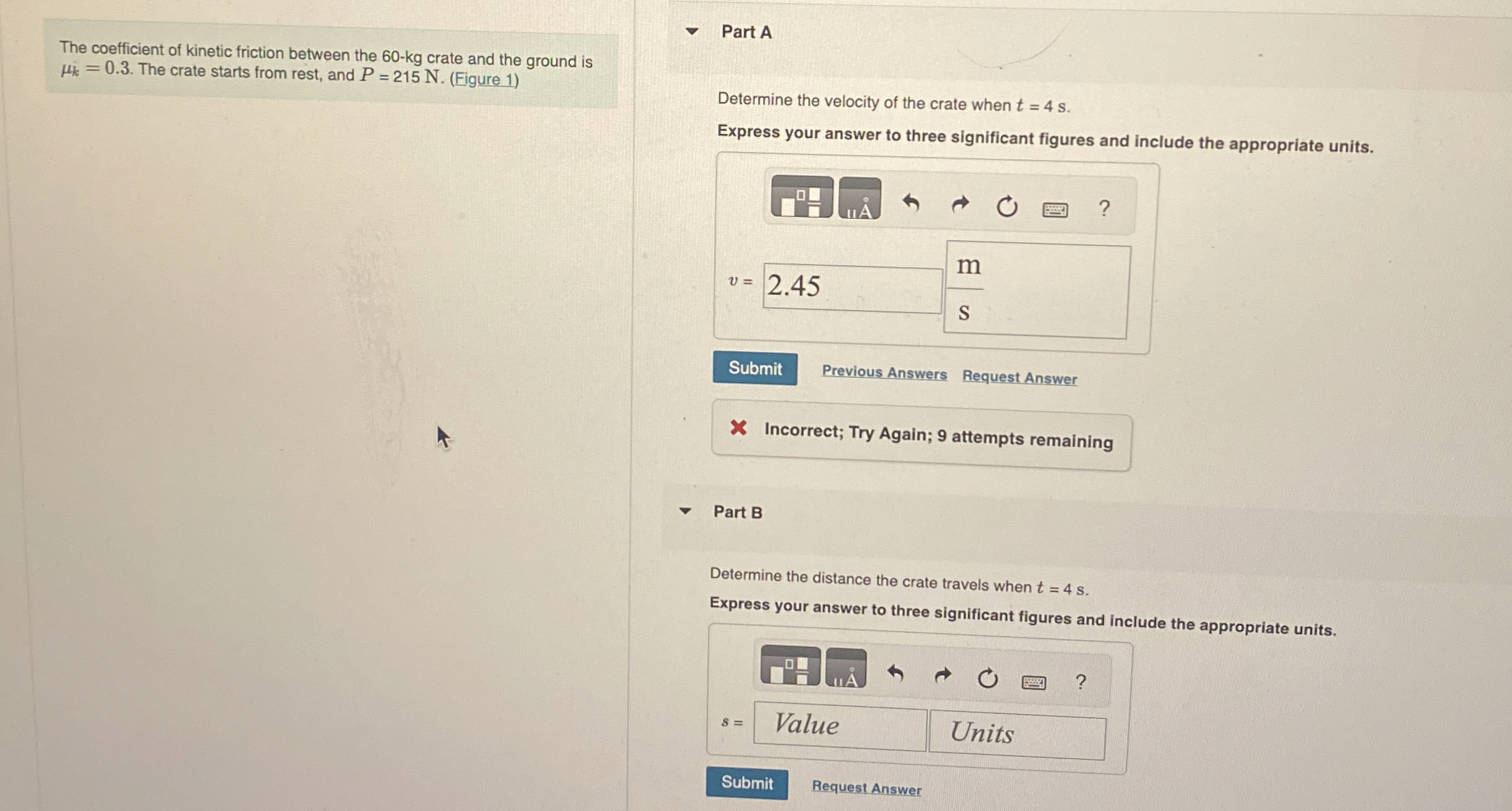 The coefficient of kinetic friction between the 6