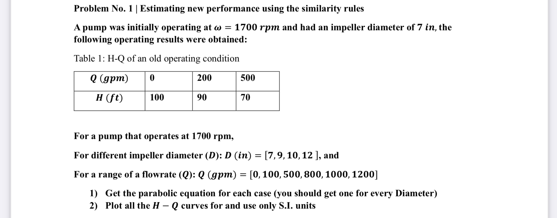 Problem No . 1 | | | Estimating new performance