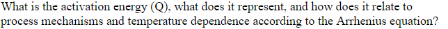 What is the activation energy ( Q ) , what does