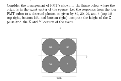 Consider the arrangement of PMT ' s shown in the