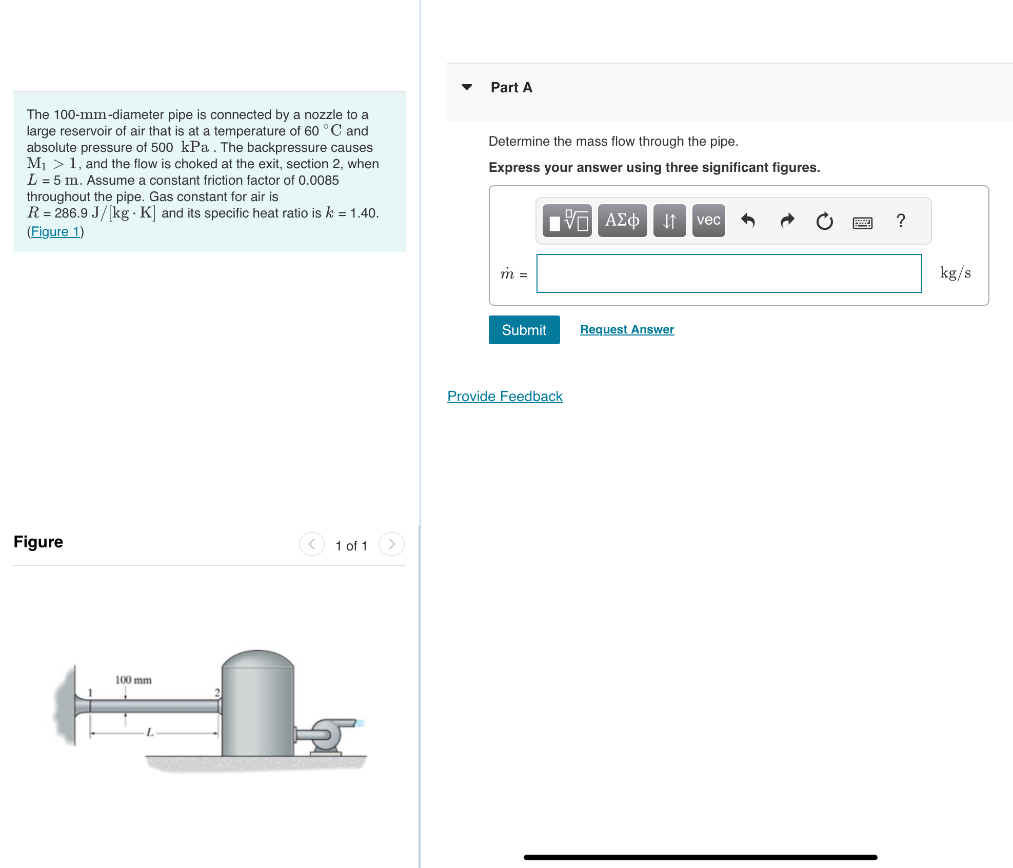 The 1 0 0 - mm - diameter pipe is connected by a