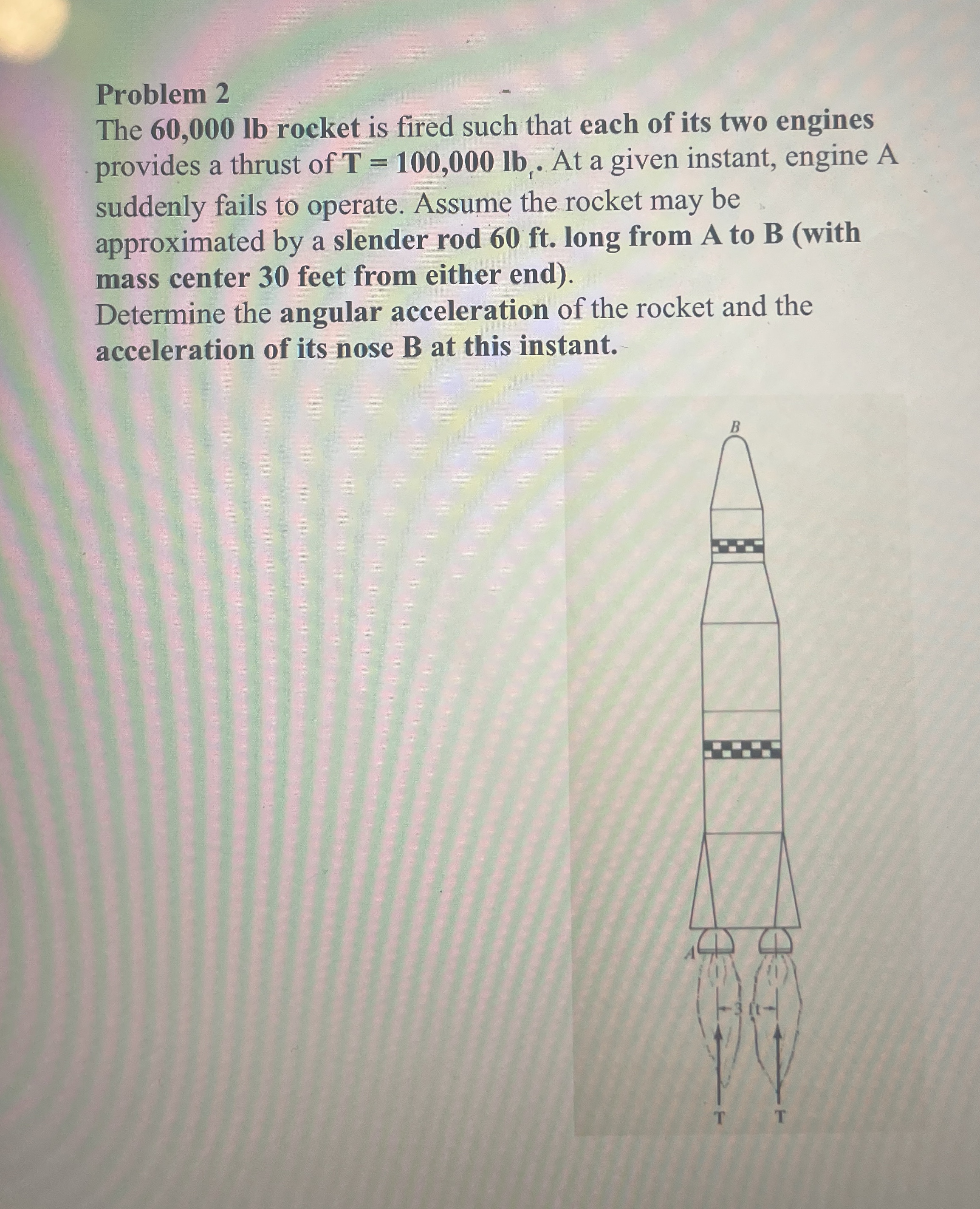 Problem 2 The 6 0 , 0 0 0 l b rocket is fired
