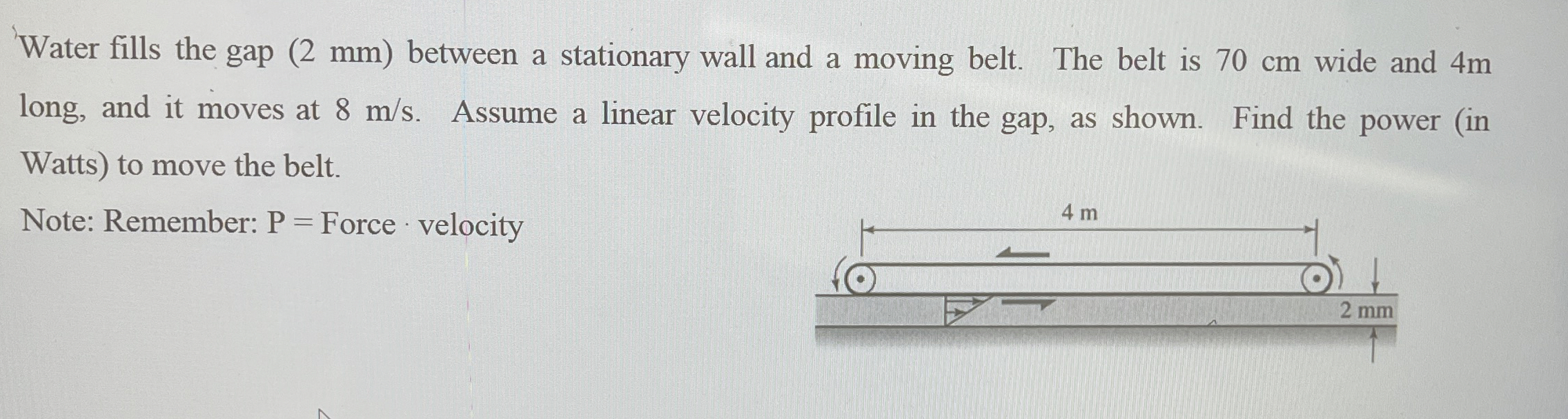 Water fills the gap ( 2 mm ) between a stationary