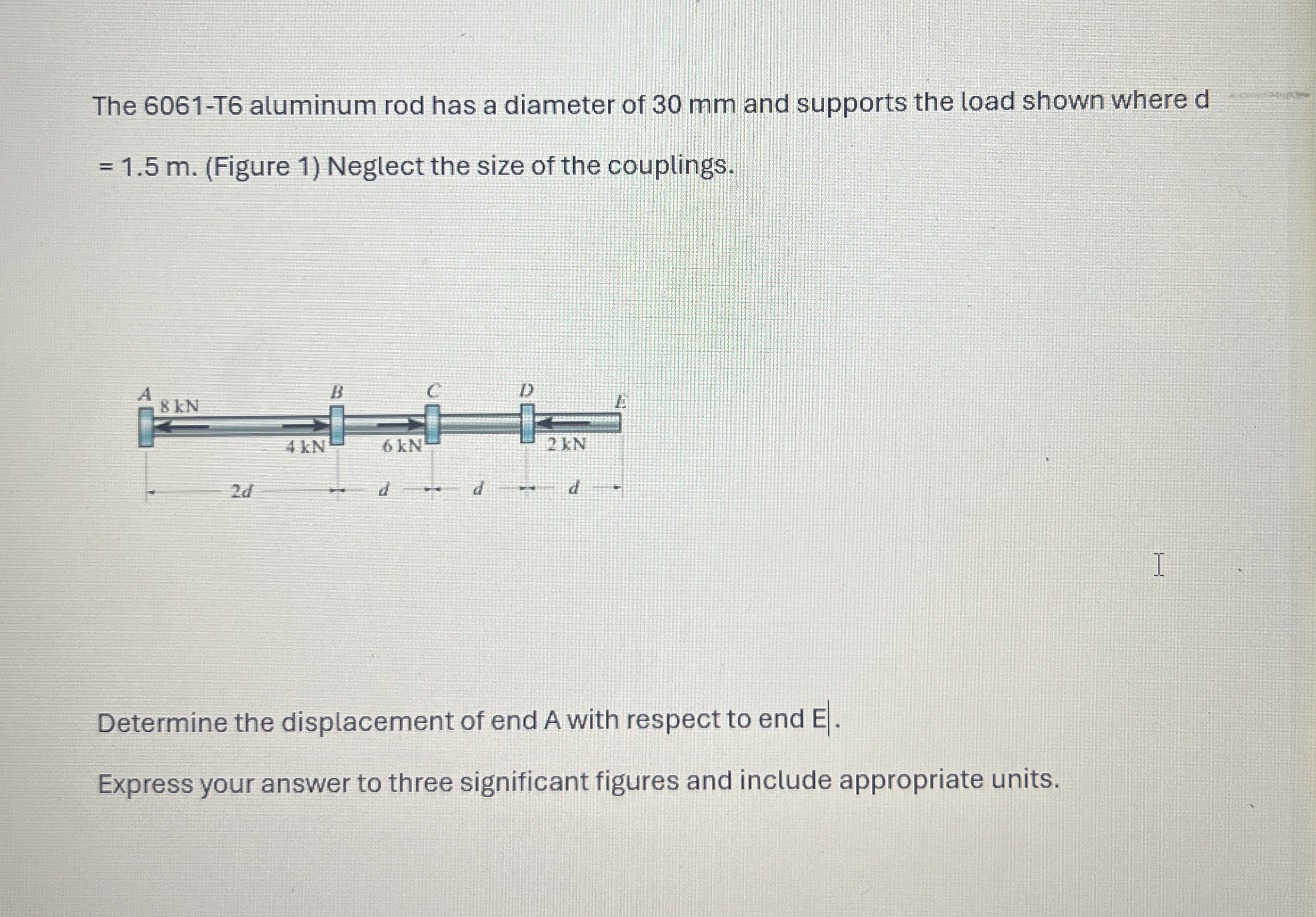 The 6 0 6 1 - T 6 aluminum rod has a diameter of