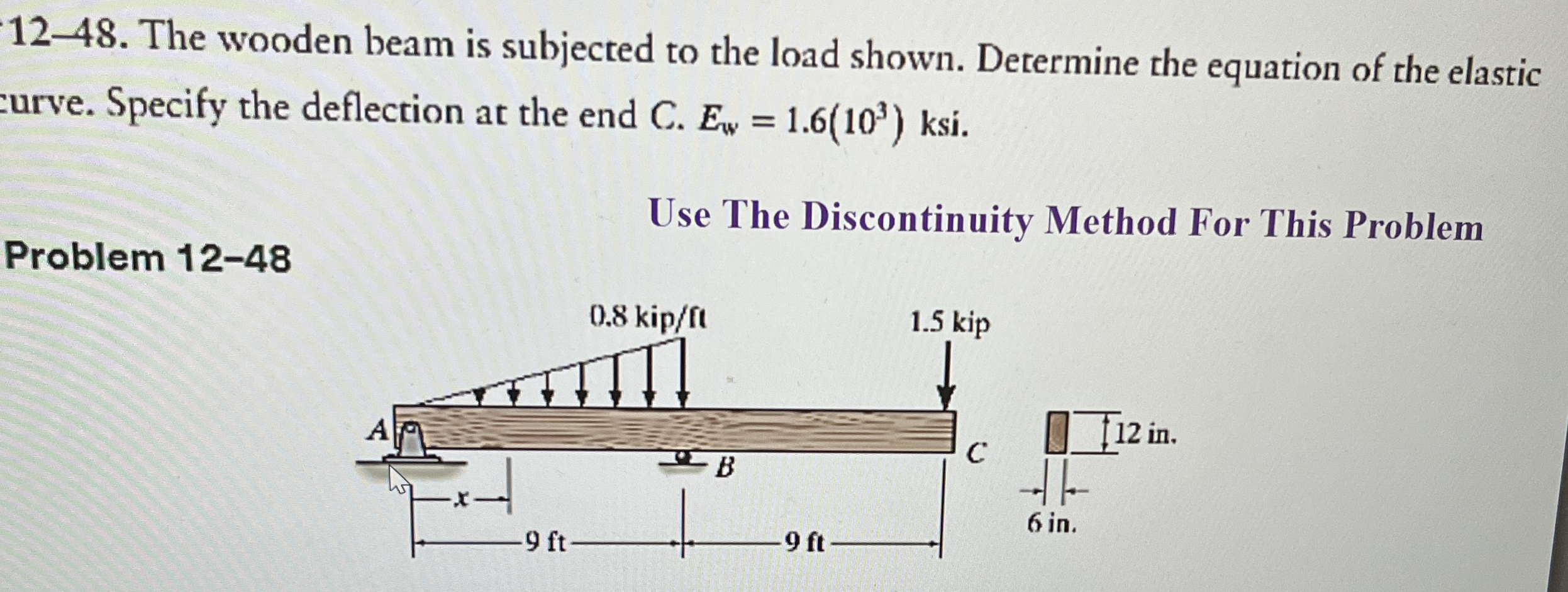 1 2 - 4 8 . The wooden beam is subjected to the