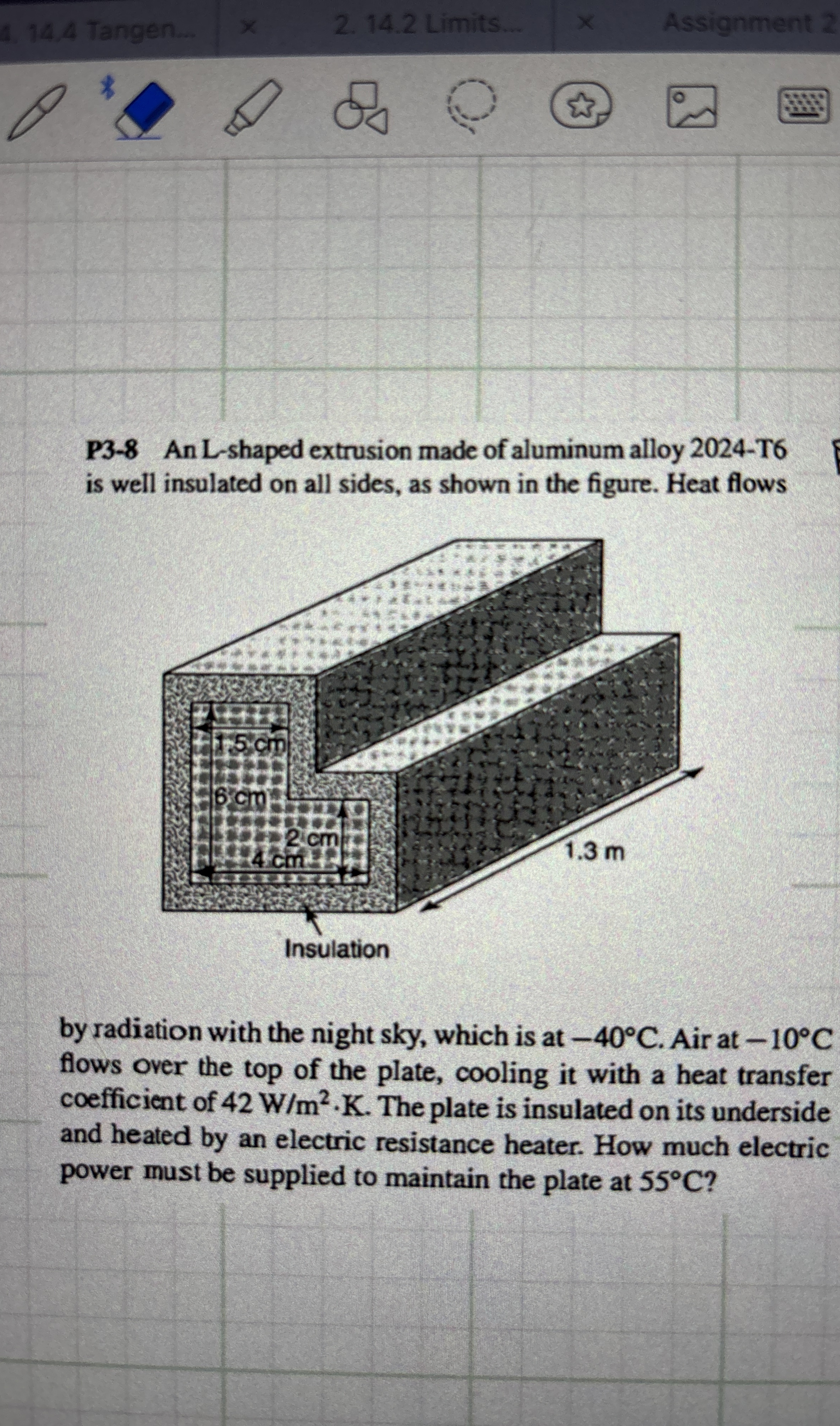 P 3 - 8 An L - shaped extrusion made of aluminum