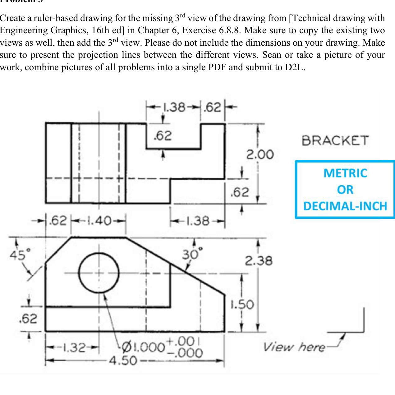 Create a ruler - based drawing for the missing 3