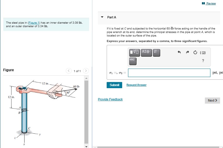 The steel pipe in ( Figure 1 ) has an inner