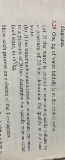 3 . 2 9 One kg of water initially is at the
