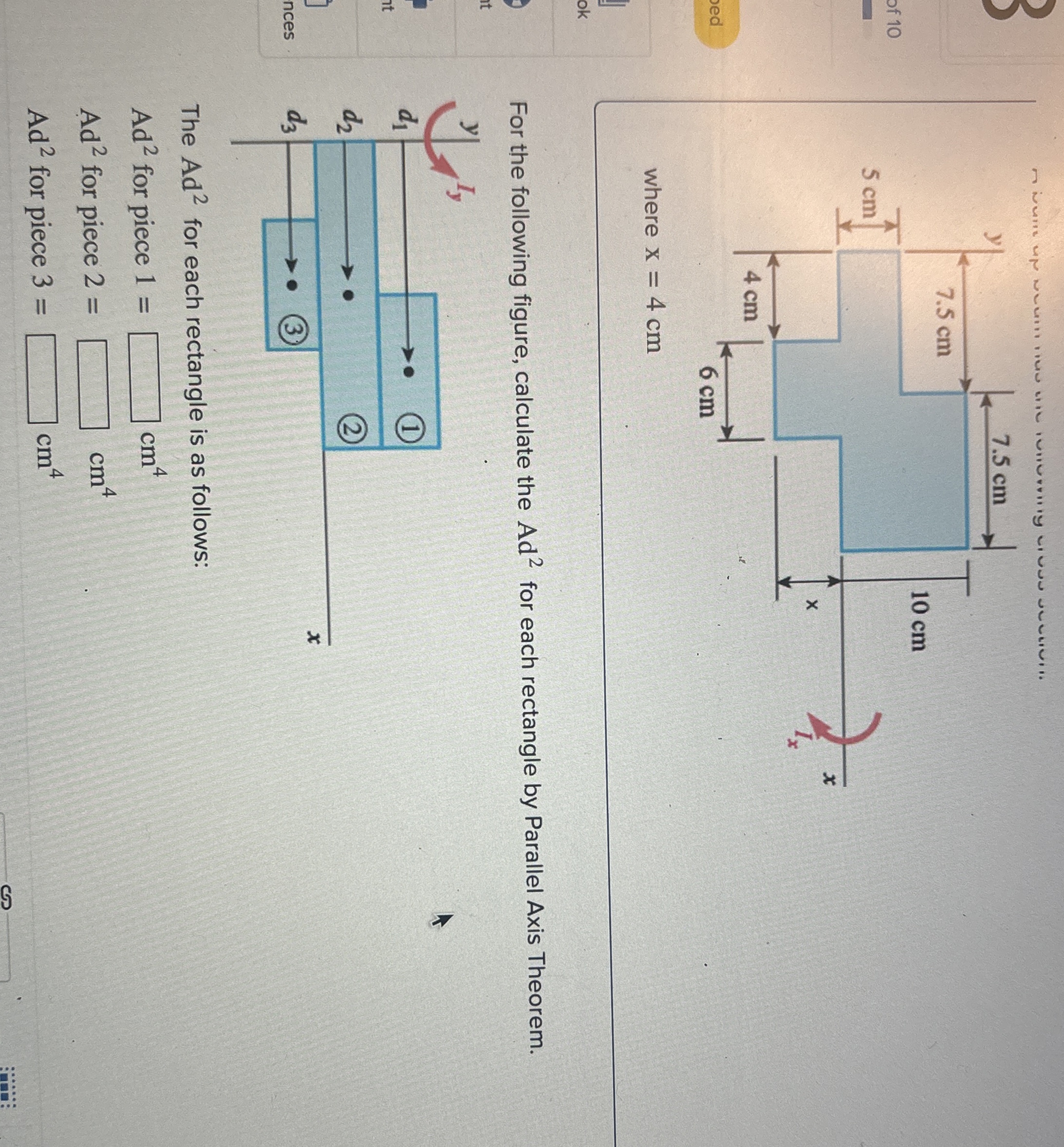 For the following figure, calculate the A d 2 for