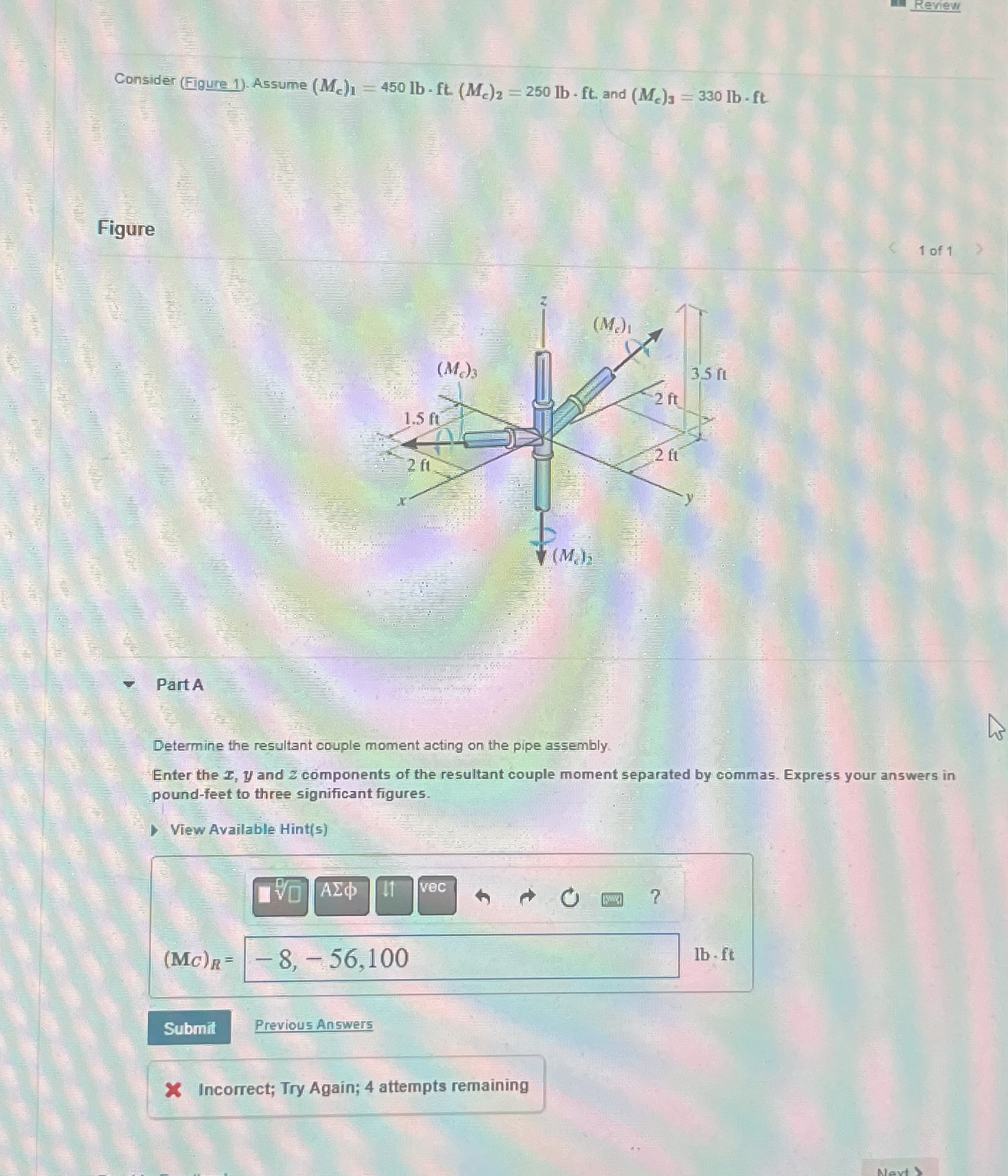 Consider ( Figure 1 ) . Assume ( M c ) 1 = 4 5 0