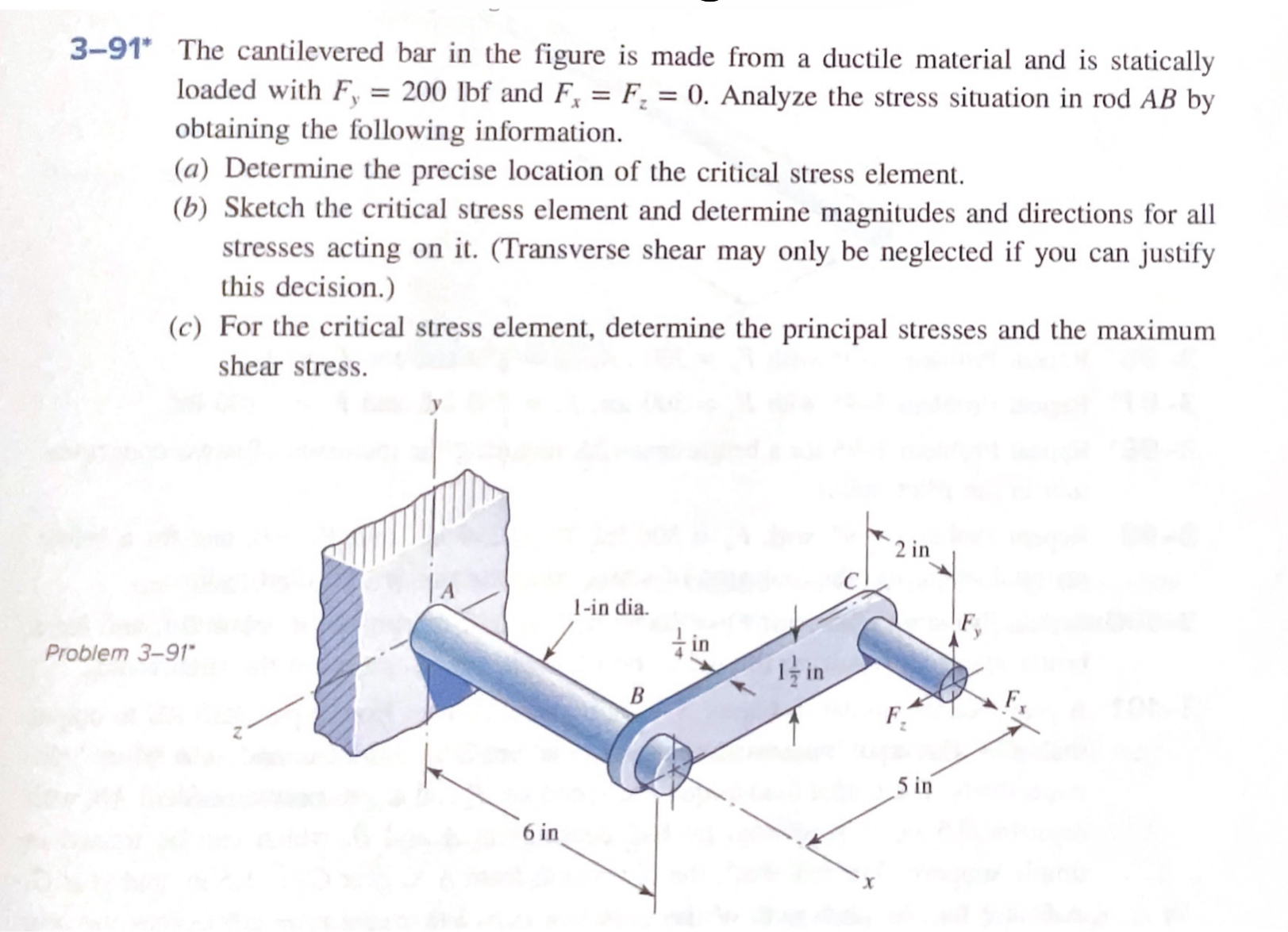 3 - 9 1 * The cantilevered bar in the figure is
