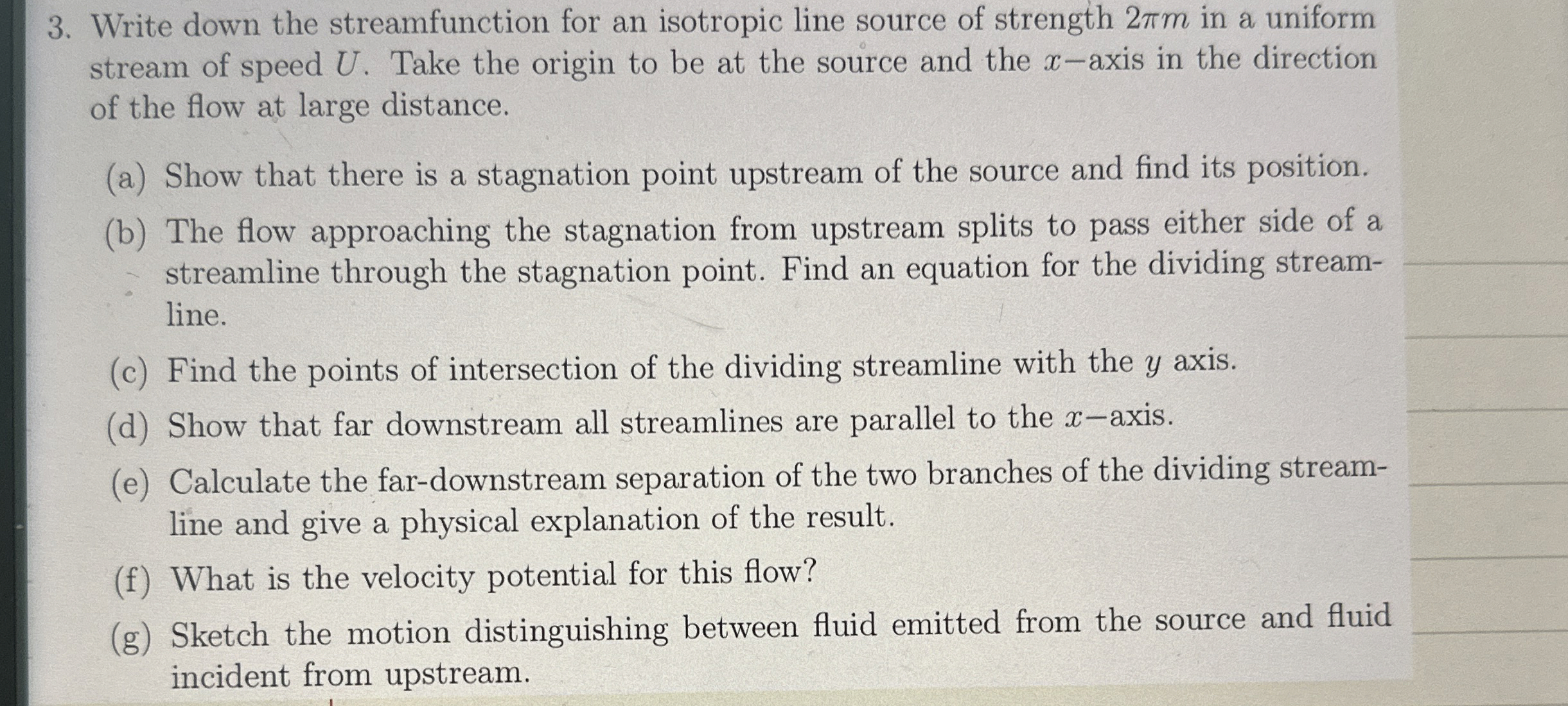 Write down the streamfunction for an isotropic