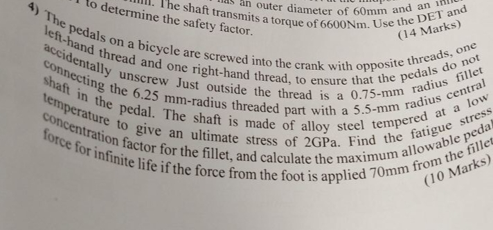 To determine the shaft transmits a torque of 6 6