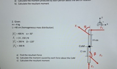 a ) Calcuate the moment produced by each person
