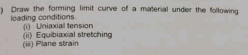 Draw the forming limit curve of a material under