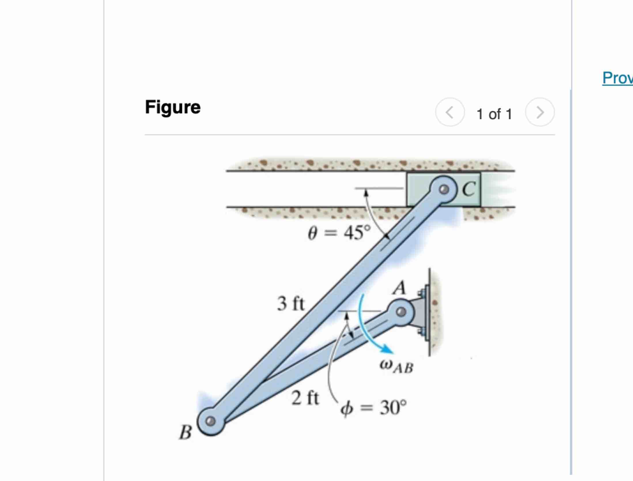 At the instant shown, = 6 0 , and rod AB is