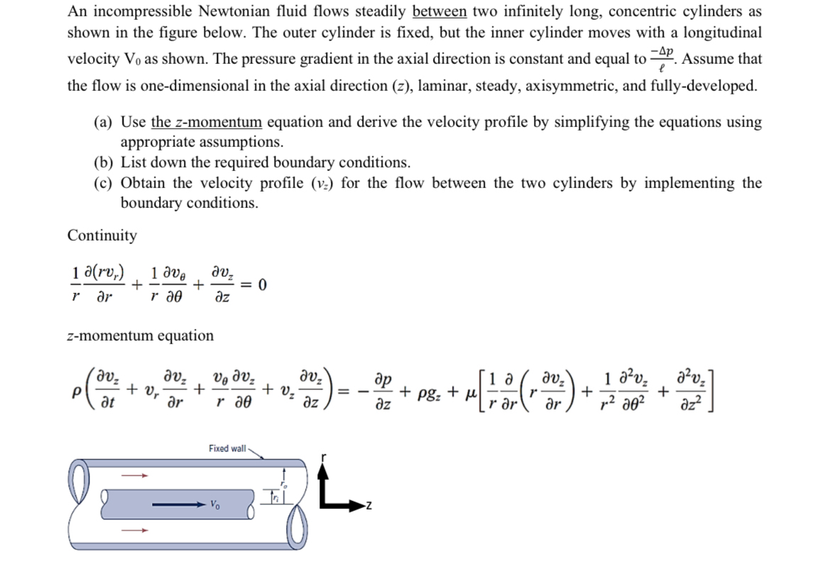 An incompressible Newtonian fluid flows steadily