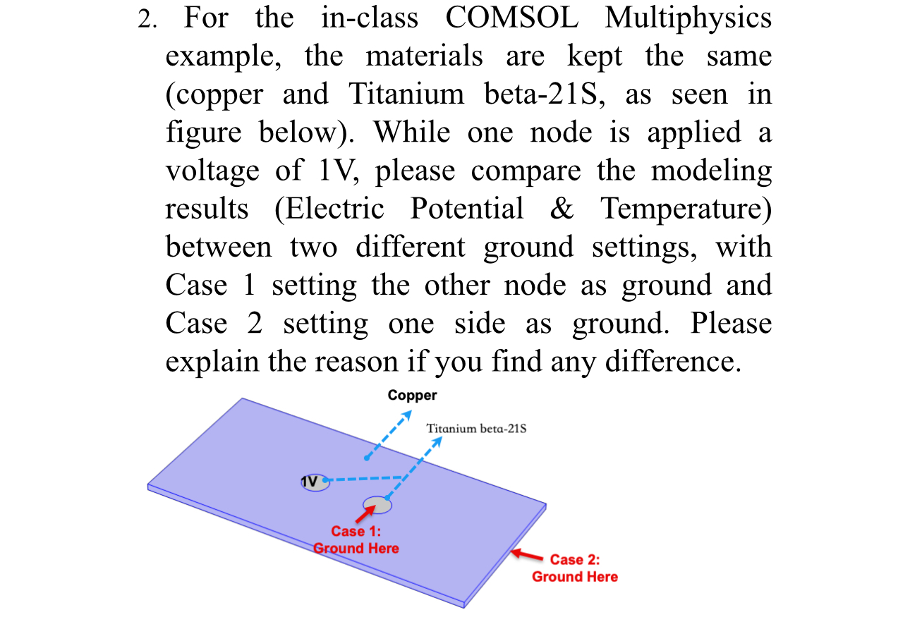 For the in - class COMSOL Multiphysics example,