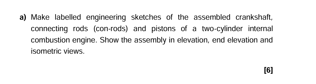 a ) Make labelled engineering sketches of the