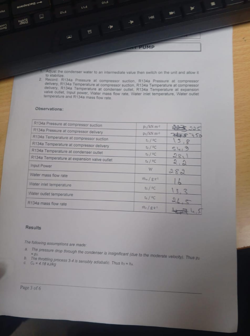 Results The following assumptions are made: a .