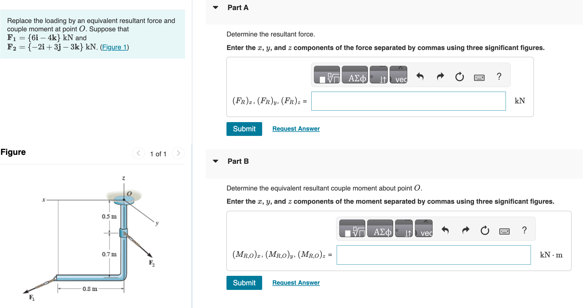 Part A Replace the loading by an equivalent