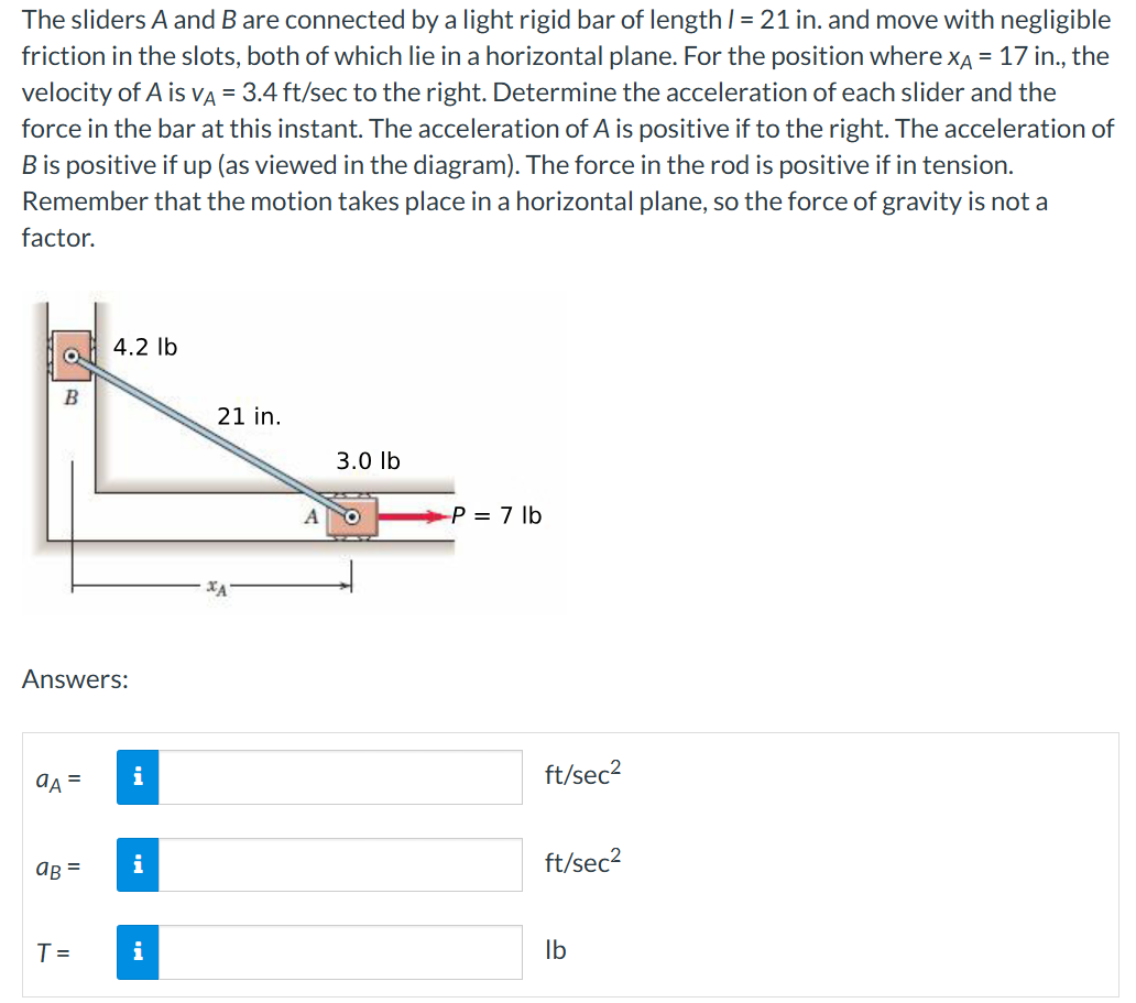 The sliders A and B are connected by a light