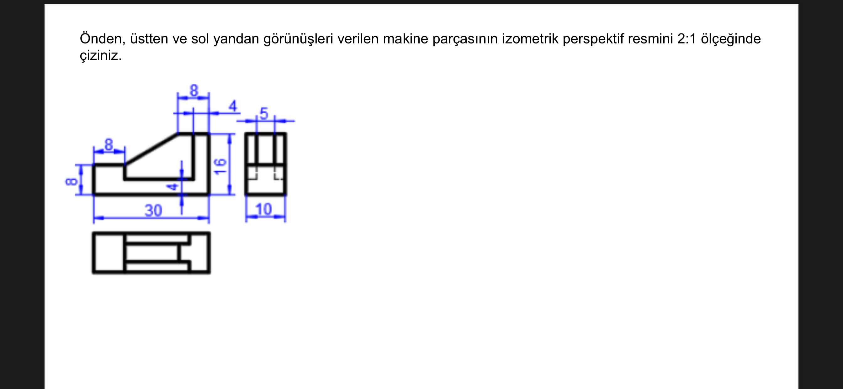 Draw the isometric perspective design of the